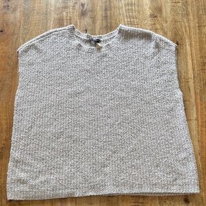 Eileen Fisher organic cotton blend Textured Sleeveless Sweater vest Oatmeal NEW